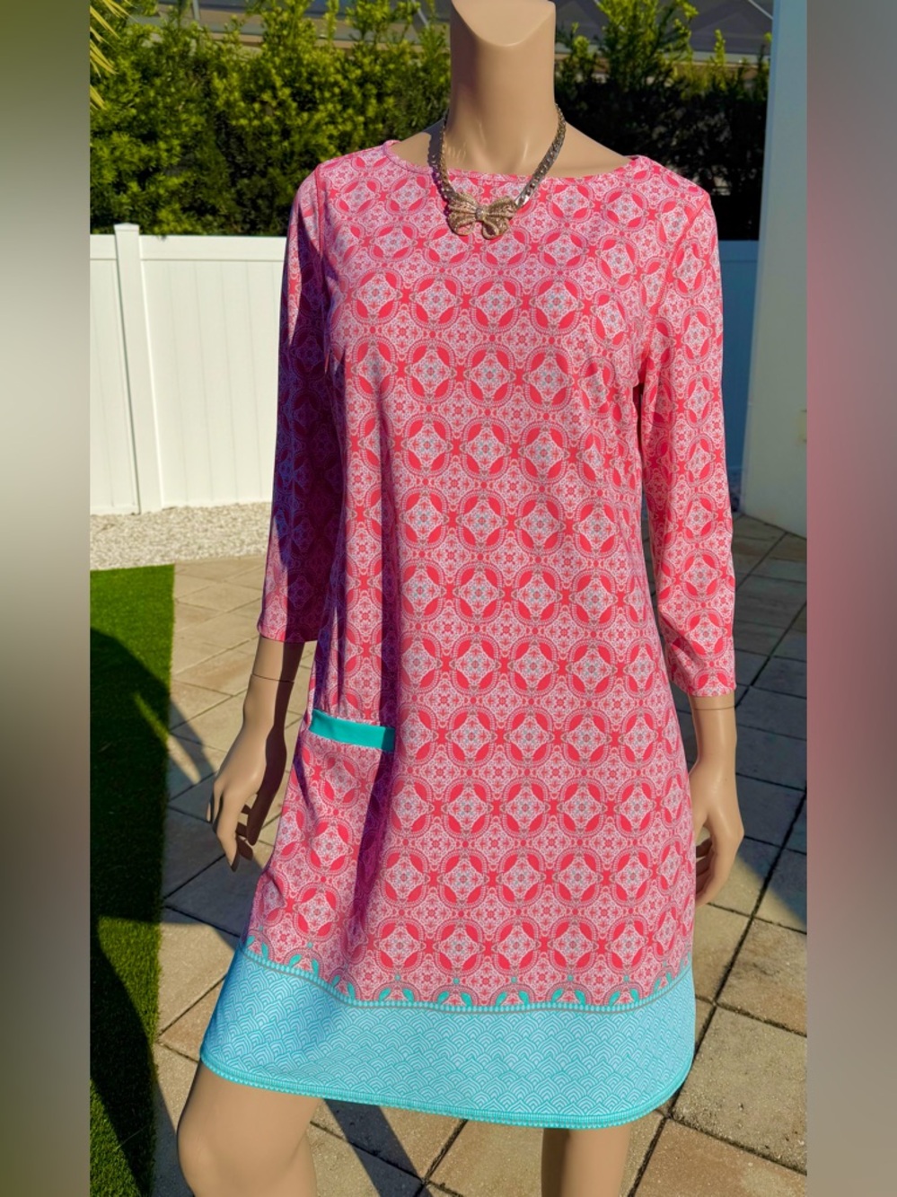 Cabana Life Coral Tides Shift Dress size M-L